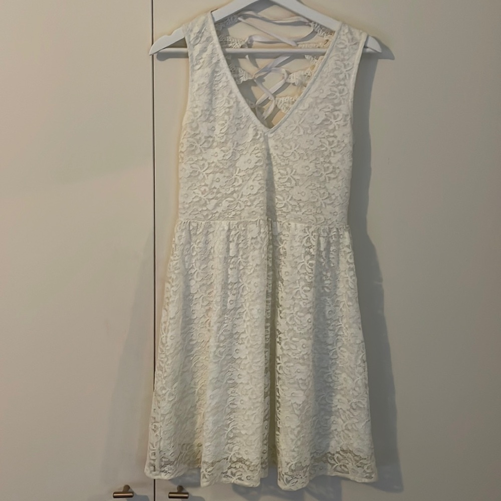 Bacio white lace dress